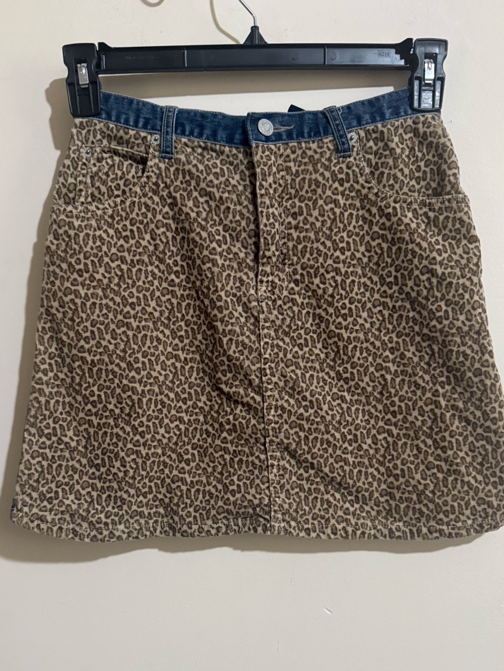 GAP Leopard-Print Skirt with Denim Waistband - Brown and Blue Girls size 14